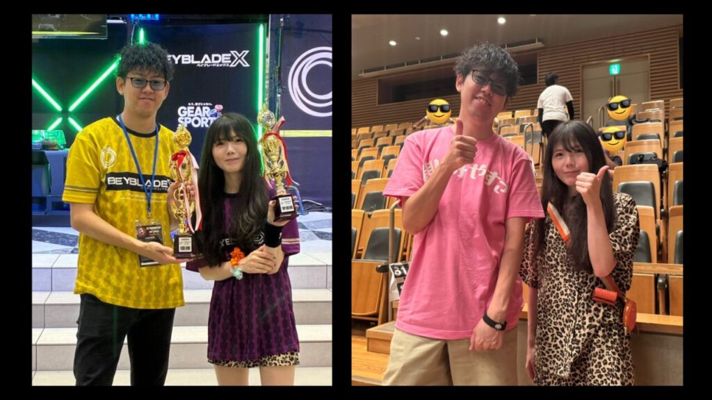 ひーたん選手とおまんじゅうキング選手の２ショット写真